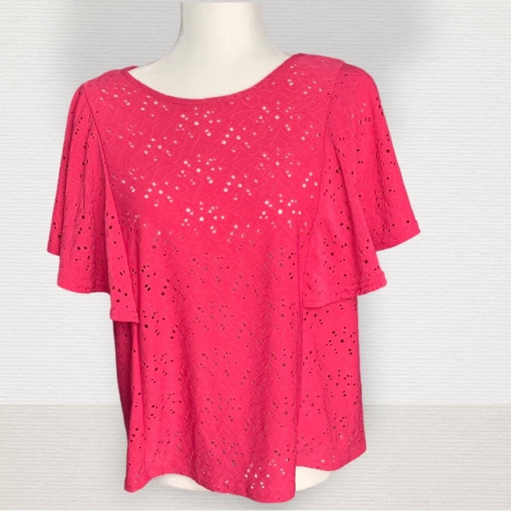 Nanette Lenore Soft Eyelet Blouse size M.